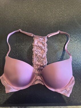 Victoria's Secret Lace Racerback Push-Up Bra - Dusty Mauve